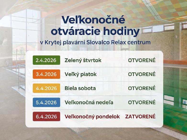 Veľkonočné otváracie hodiny na plavárni